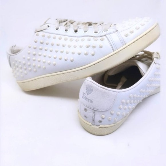 Gucci Brooklyn Leather Spike Sneakers 39 - Picture 1 of 10